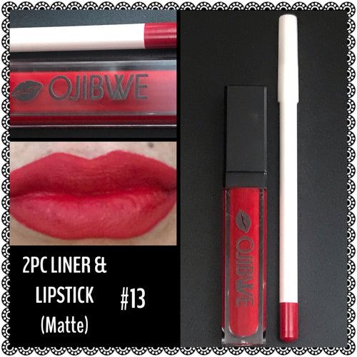 2pc lip liner & liquid lipstick - RED