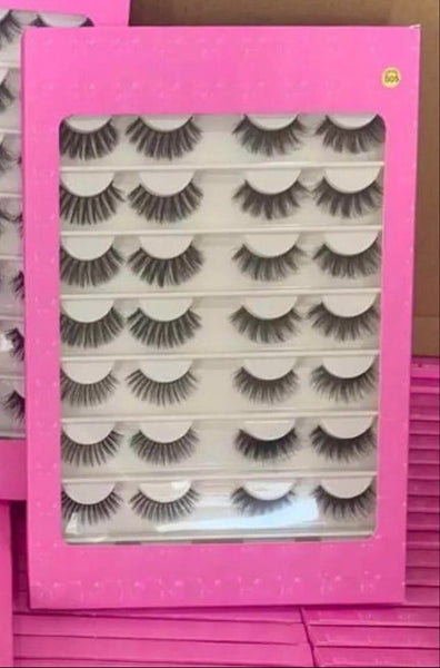 16 pairs of faux mink strip lashes