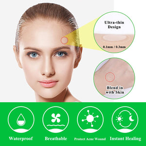 BREYLEE Tea Tree Acne Patch Hydrocolloid Acne Dots (3 Pack Day and Night, 66 Count) Invisible Spot Cover for Acne Absorbing, Pimple Healing, and Blemish Spot Treatment