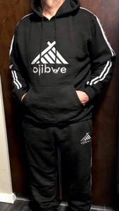 2pc embroidered hoodie and sweat suit