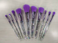 10pc Crystal Diamond Purple Brush Set