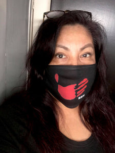 Adult Red Hand MMIW mask (black)