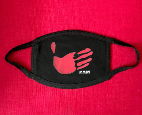 Adult Red Hand MMIW mask (black)