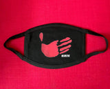 Adult Red Hand MMIW mask (black)