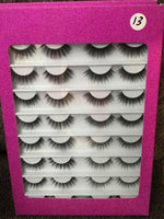 16 pairs of faux mink strip lashes