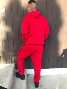 2pc embroidered hoodie and sweat suit