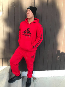 2pc embroidered hoodie and sweat suit