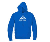 Ojibwe Sapphire Hoodie (White Tee Pee Logo)